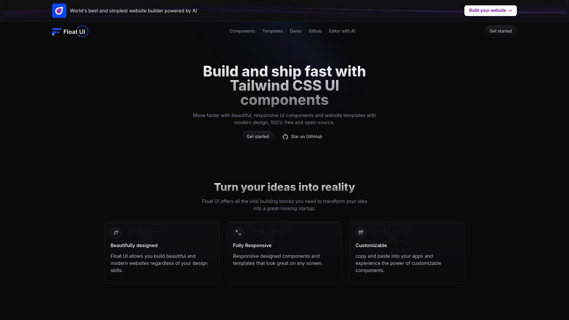 Float UI - Free open source Tailwind UI components & Templates