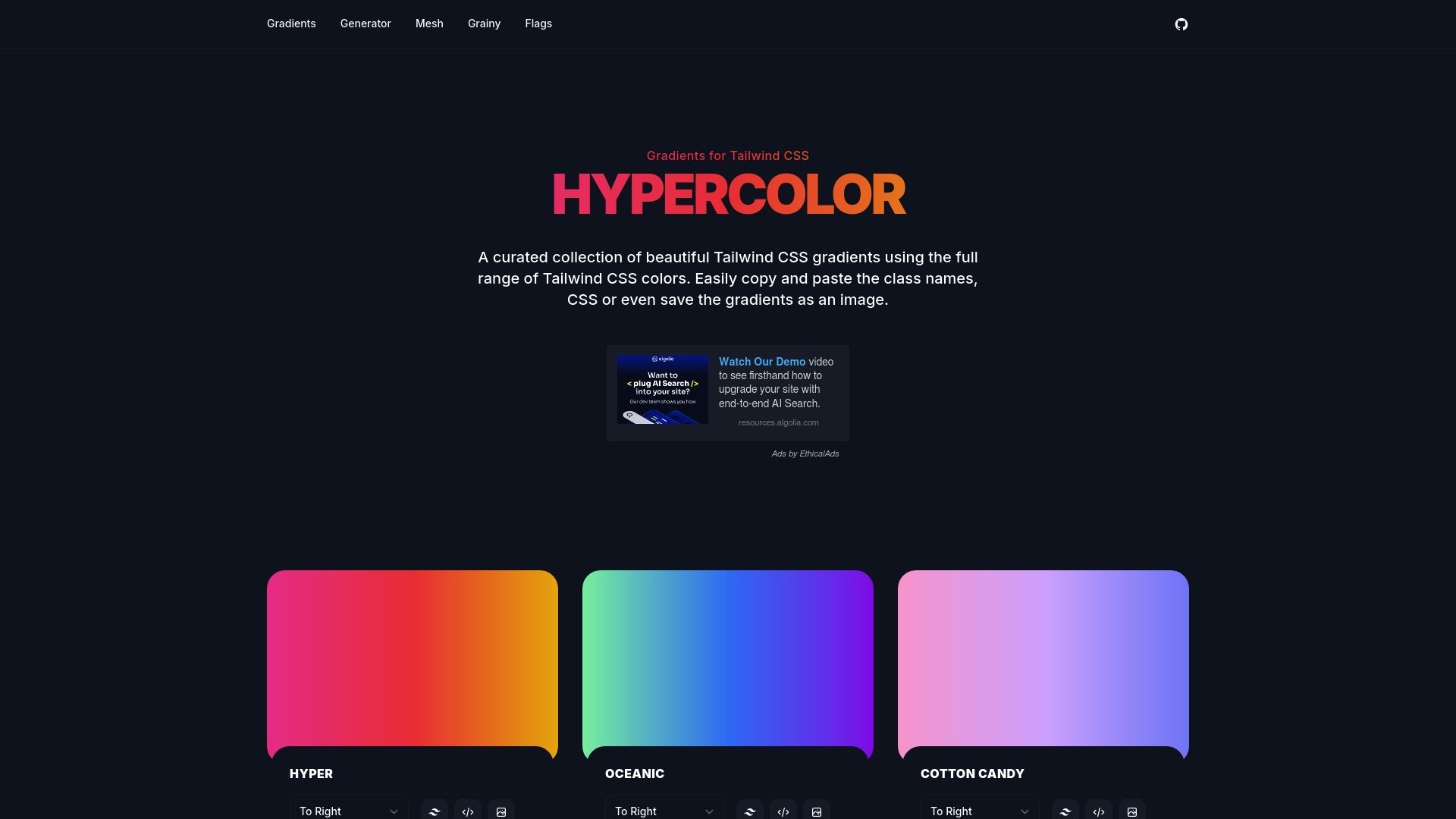 Gradients for Tailwind CSS | Hypercolor