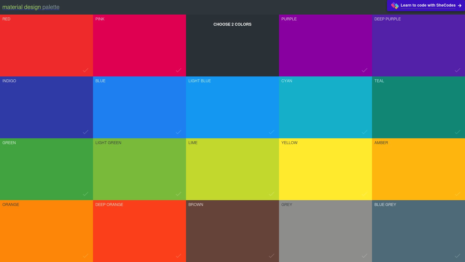 Material Palette - Material Design Color Palette Generator